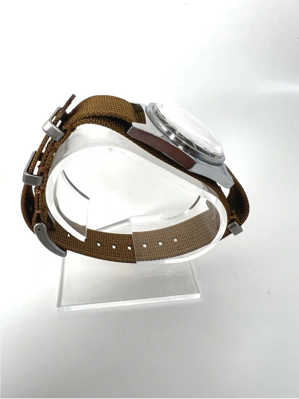 Orion Black Dial Men’s Watch with Brown Nylon Strap